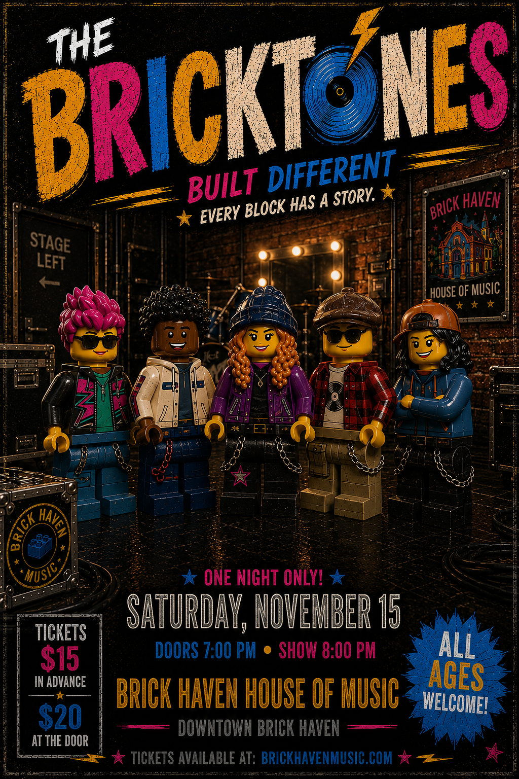 The Bricktones - Built Different. Saturday, November 15. Brick Haven House of Music.